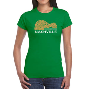 Nashville Guitar - Women's Word Art T-Shirt