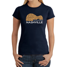 Load image into Gallery viewer, Nashville Guitar - Women&#39;s Word Art T-Shirt