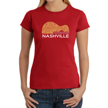 Load image into Gallery viewer, Nashville Guitar - Women&#39;s Word Art T-Shirt