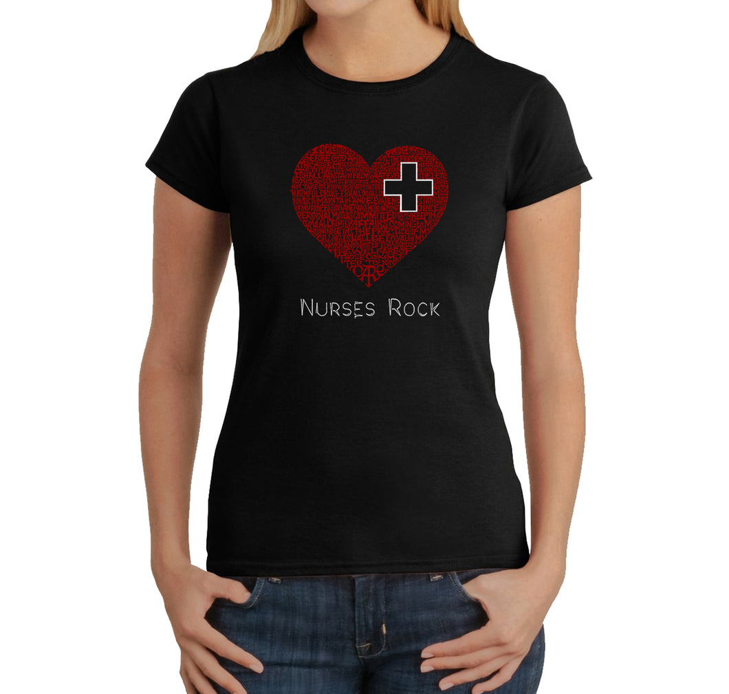 Nurses Rock - Women's Word Art T-Shirt