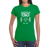 Load image into Gallery viewer, Owl -  Women&#39;s Word Art T-Shirt
