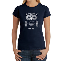 Load image into Gallery viewer, Owl -  Women&#39;s Word Art T-Shirt