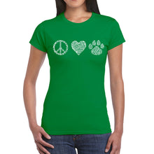 Load image into Gallery viewer, Peace Love Cats  - Women&#39;s Word Art T-Shirt