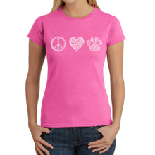 Load image into Gallery viewer, Peace Love Cats  - Women&#39;s Word Art T-Shirt