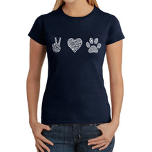 Load image into Gallery viewer, Peace Love Dogs  - Women&#39;s Word Art T-Shirt