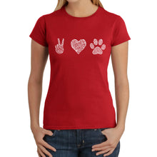 Load image into Gallery viewer, Peace Love Dogs  - Women&#39;s Word Art T-Shirt