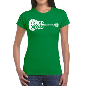 Peace Love Country  - Women's Word Art T-Shirt