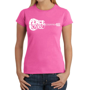 Peace Love Country  - Women's Word Art T-Shirt