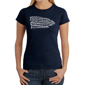 Pledge of Allegiance Flag - Women's Word Art T-Shirt