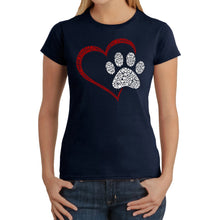 Load image into Gallery viewer, Paw Heart - Women&#39;s Word Art T-Shirt