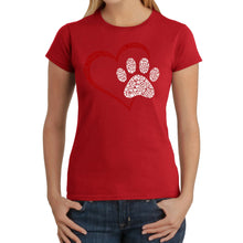 Load image into Gallery viewer, Paw Heart - Women&#39;s Word Art T-Shirt