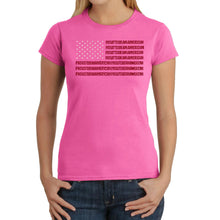 Load image into Gallery viewer, Proud To Be An American - Women&#39;s Word Art T-Shirt