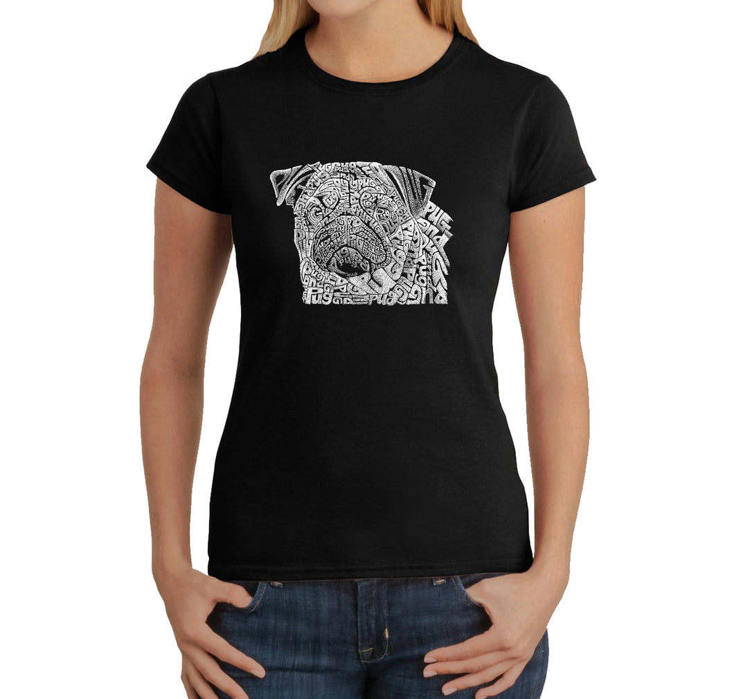 Pug Face - Women's Word Art T-Shirt