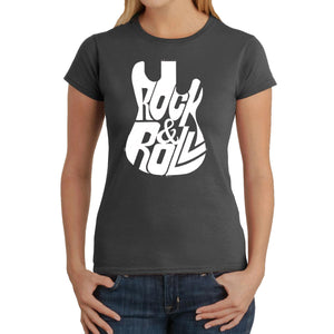 Rock And Roll Guitar - Women's Word Art T-Shirt