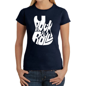 Rock And Roll Guitar - Women's Word Art T-Shirt