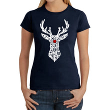 Load image into Gallery viewer, Santa&#39;s Reindeer  - Women&#39;s Word Art T-Shirt
