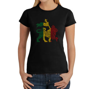 One Love Rasta Lion - Women's Word Art T-Shirt