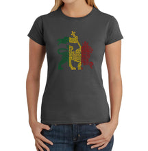 Load image into Gallery viewer, One Love Rasta Lion - Women&#39;s Word Art T-Shirt