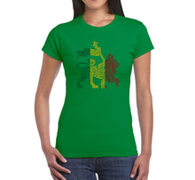 Load image into Gallery viewer, One Love Rasta Lion - Women&#39;s Word Art T-Shirt