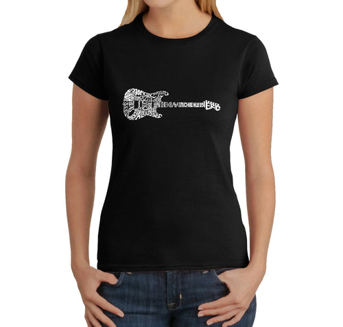 Rock Guitar -  Women's Word Art T-Shirt