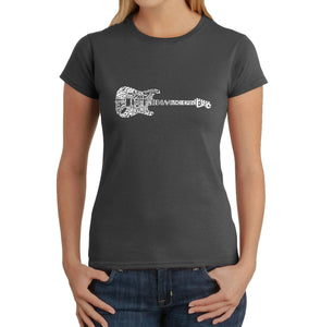 Rock Guitar -  Women's Word Art T-Shirt