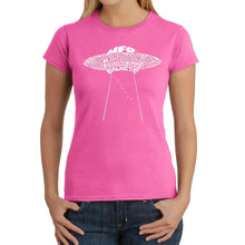 Load image into Gallery viewer, Flying Saucer UFO - Women&#39;s Word Art T-Shirt