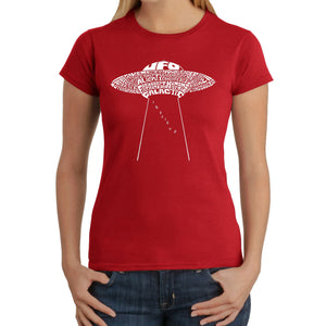 Flying Saucer UFO - Women's Word Art T-Shirt