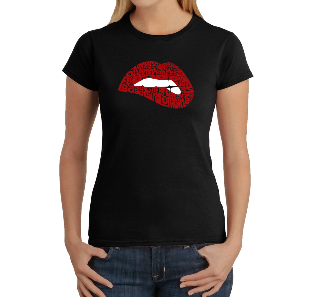 Savage Lips - Women's Word Art T-Shirt