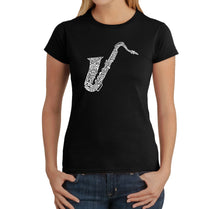 Load image into Gallery viewer, Sax - Women&#39;s Word Art T-Shirt