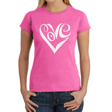 Load image into Gallery viewer, Script Love Heart  - Women&#39;s Word Art T-Shirt