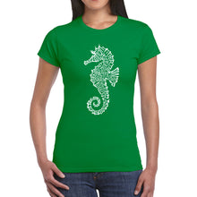 Load image into Gallery viewer, Types of Seahorse -  Women&#39;s Word Art T-Shirt