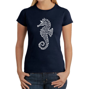 Types of Seahorse -  Women's Word Art T-Shirt