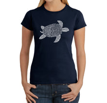 Load image into Gallery viewer, Turtle - Women&#39;s Word Art T-Shirt