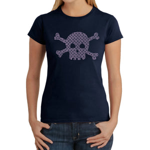 XOXO Skull  - Women's Word Art T-Shirt