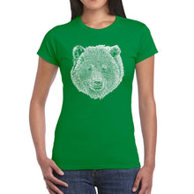 Load image into Gallery viewer, Bear Face  - Women&#39;s Word Art T-Shirt