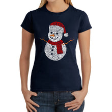 Load image into Gallery viewer, Christmas Snowman - Women&#39;s Word Art T-Shirt