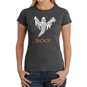 Halloween Ghost - Women's Word Art T-Shirt