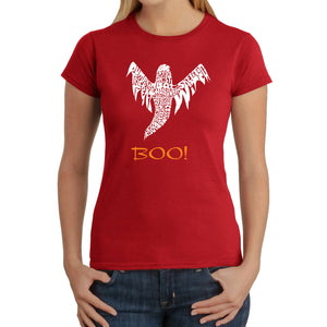 Halloween Ghost - Women's Word Art T-Shirt