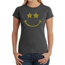 Load image into Gallery viewer, Rockstar Smiley  - Women&#39;s Word Art T-Shirt