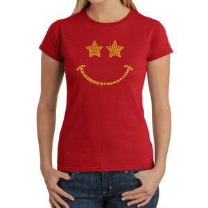 Rockstar Smiley  - Women's Word Art T-Shirt