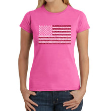 Load image into Gallery viewer, 50 States USA Flag  - Women&#39;s Word Art T-Shirt