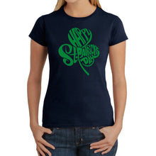 Load image into Gallery viewer, St Patricks Day Shamrock  - Women&#39;s Word Art T-Shirt
