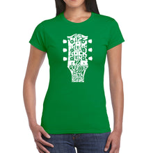 Load image into Gallery viewer, Guitar Head Music Genres  - Women&#39;s Word Art T-Shirt