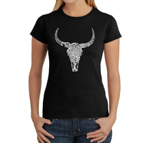 Load image into Gallery viewer, Texas Skull - Women&#39;s Word Art T-Shirt