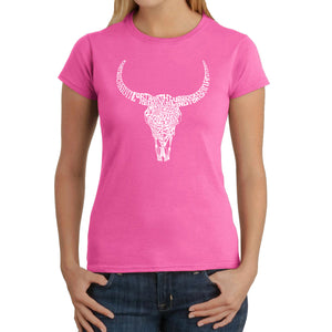 Texas Skull - Women's Word Art T-Shirt