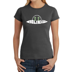 Believe UFO - Women's Word Art T-Shirt