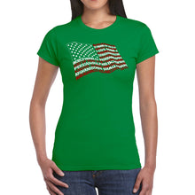 Load image into Gallery viewer, American Wars Tribute Flag - Women&#39;s Word Art T-Shirt