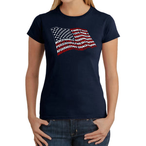 American Wars Tribute Flag - Women's Word Art T-Shirt