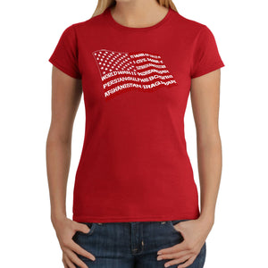 American Wars Tribute Flag - Women's Word Art T-Shirt