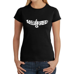Wild and Free Eagle -  Women's Word Art T-Shirt